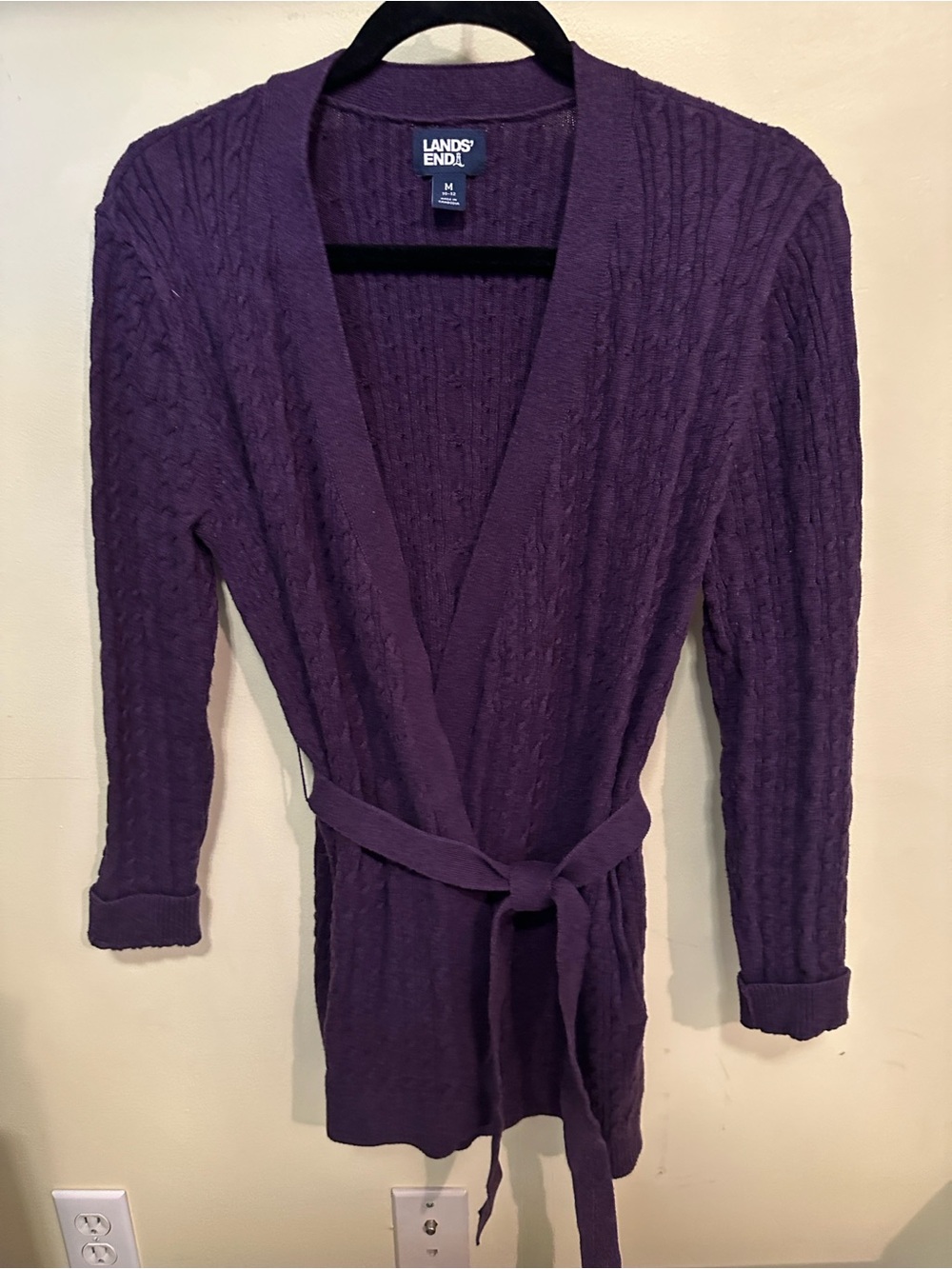 Land's End Wrap Sweater M Purple